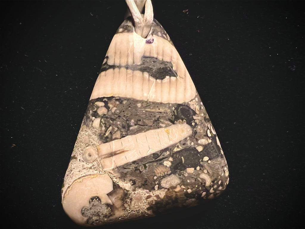 Black and White Fossil Pendant