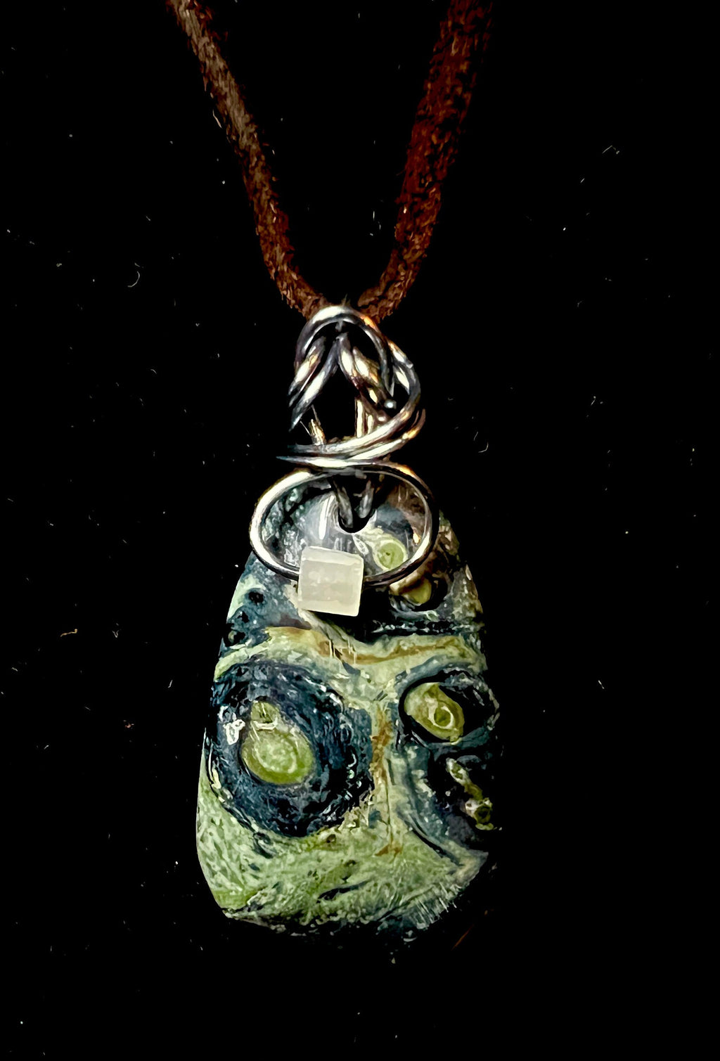 Kambaba (Crocodile) Jasper wire wrapped pendant