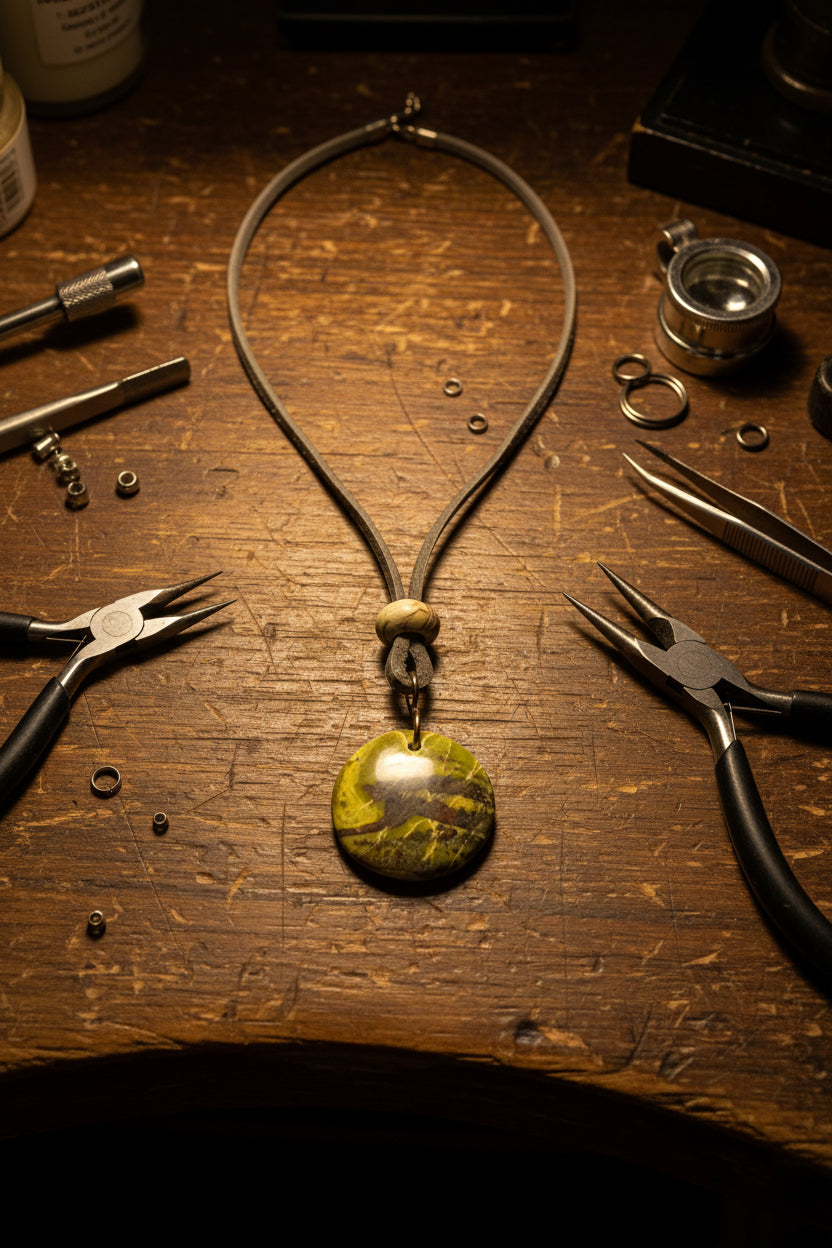Green & Black Serpentine Pendant