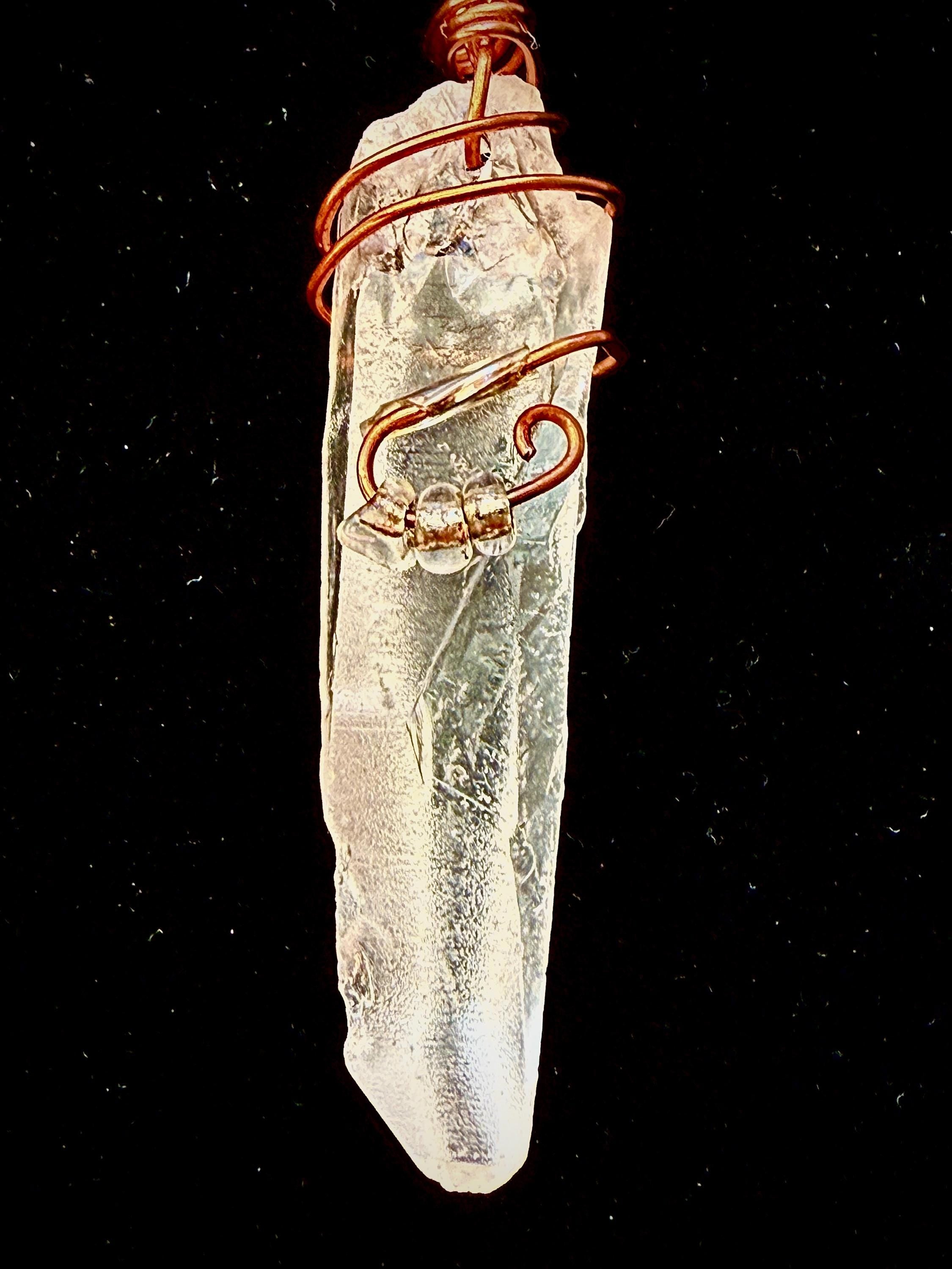 Handmade Crystal and Copper Pendant