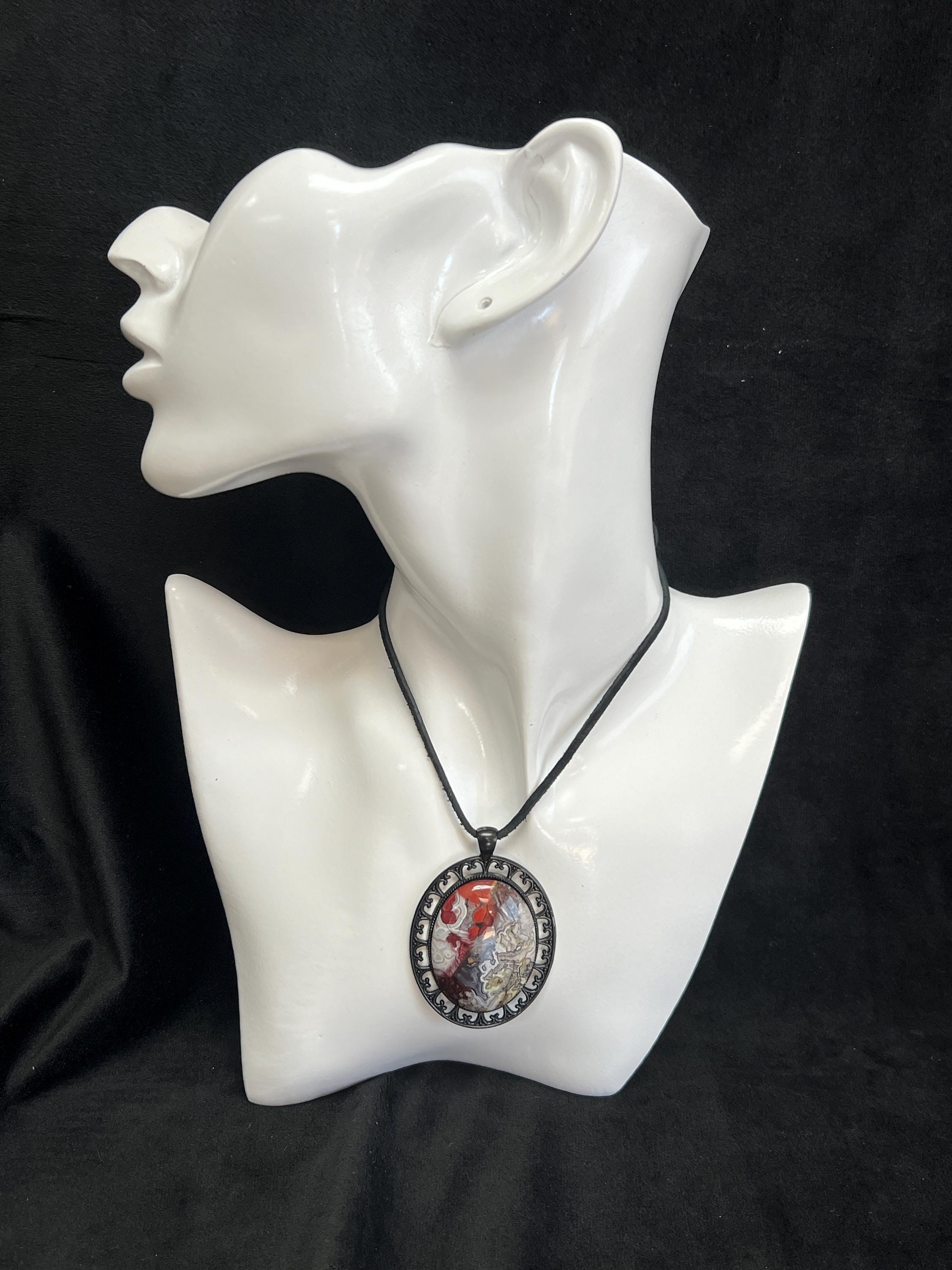 Red & Black Swirling Crazy Lace Agate