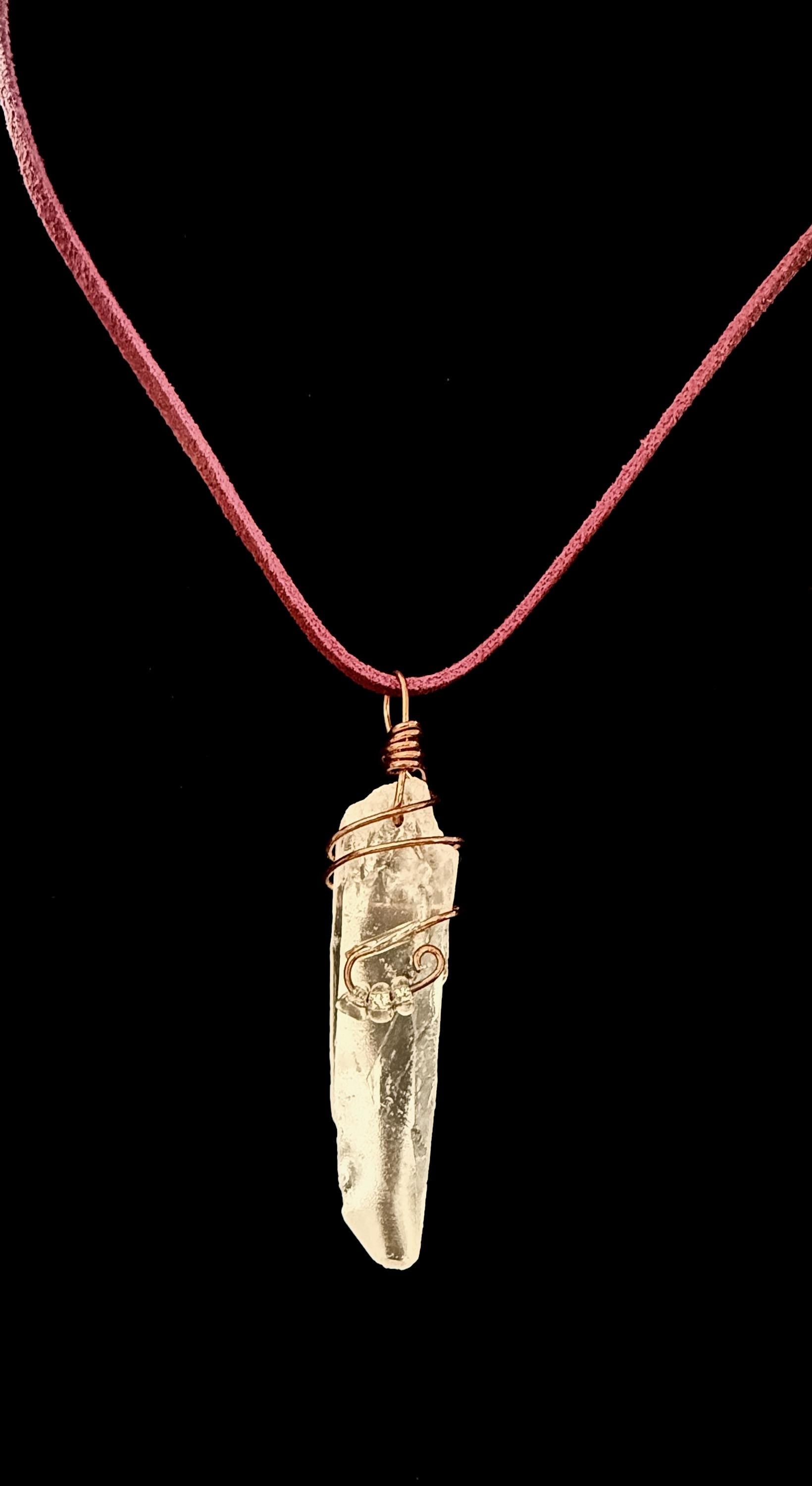 Handmade Crystal and Copper Pendant