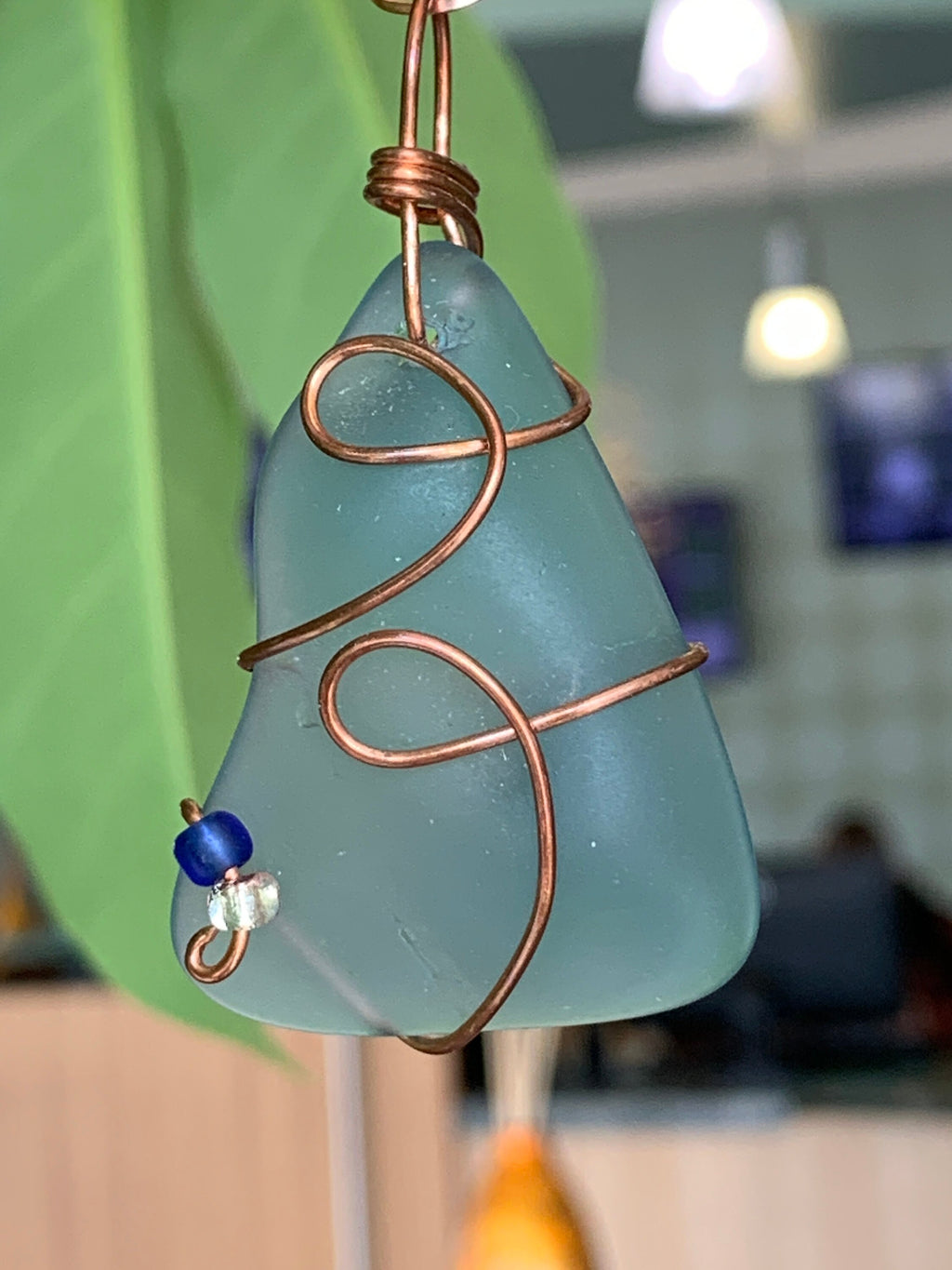 Blue Sea Glass Pendant