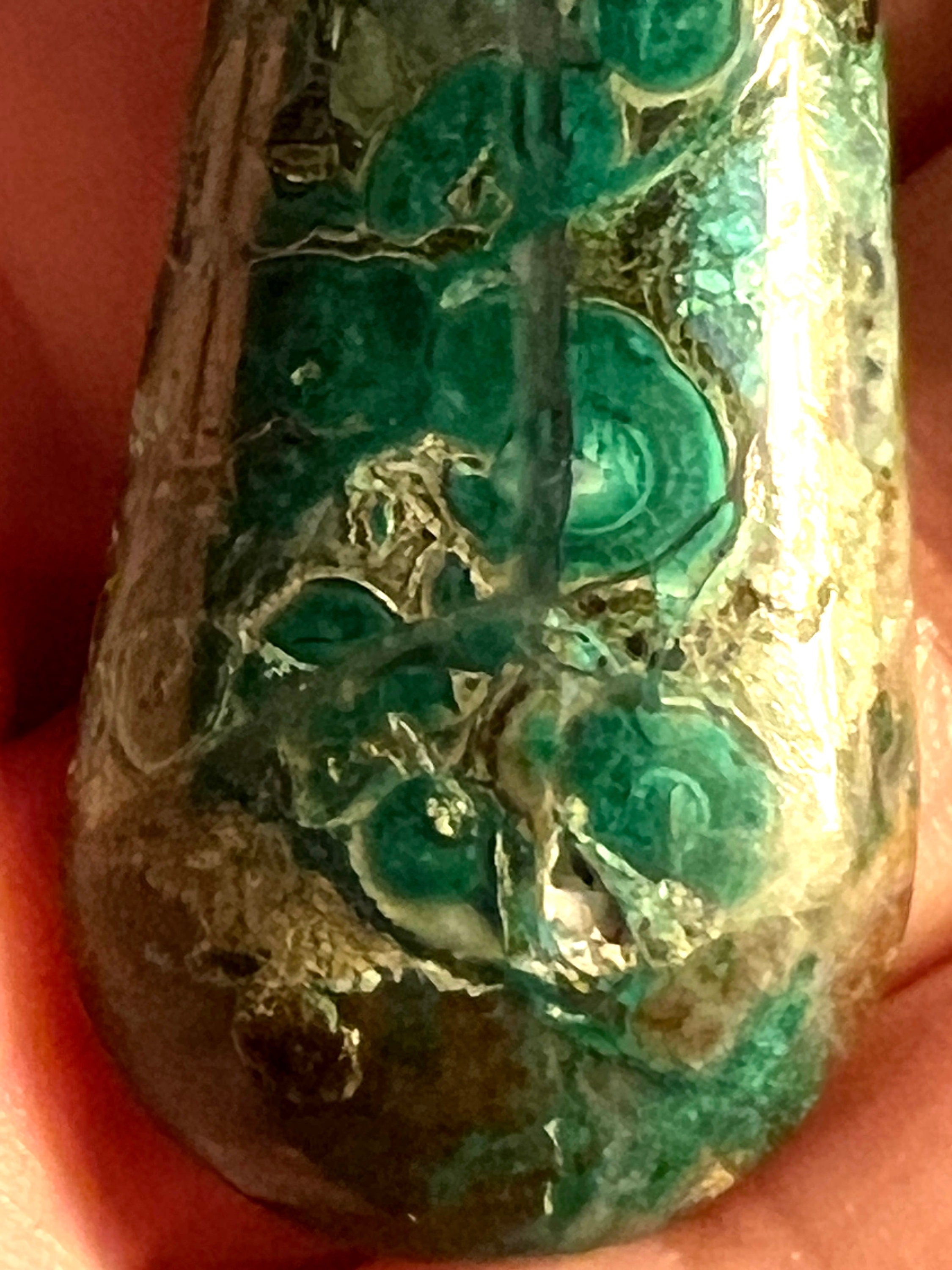 Blue & Green Chrysocolla Pendant with multi bead necklace