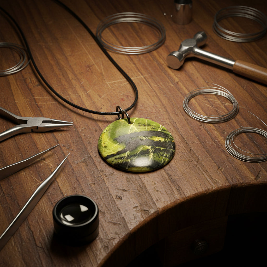 Green & Black Serpentine Pendant