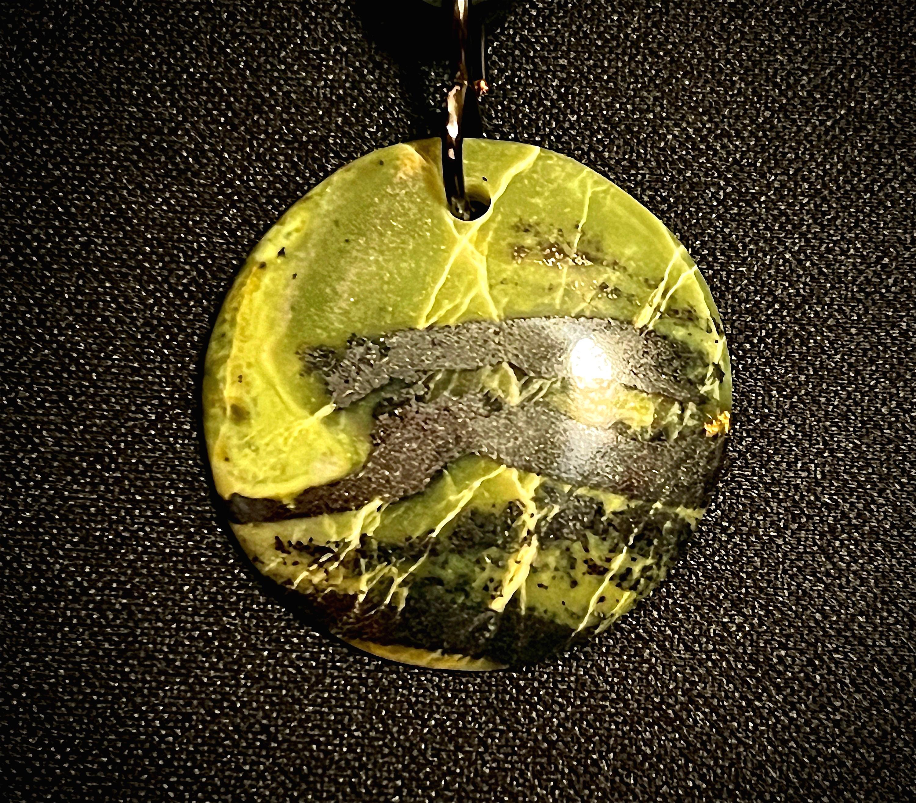 Green & Black Serpentine Pendant