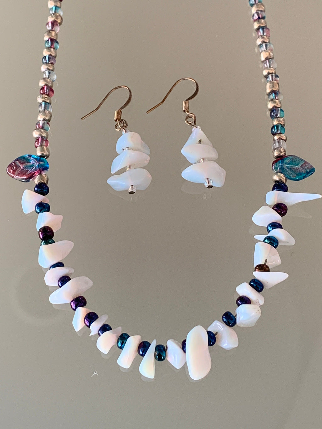 Fire Opal Necklace with matching earrings