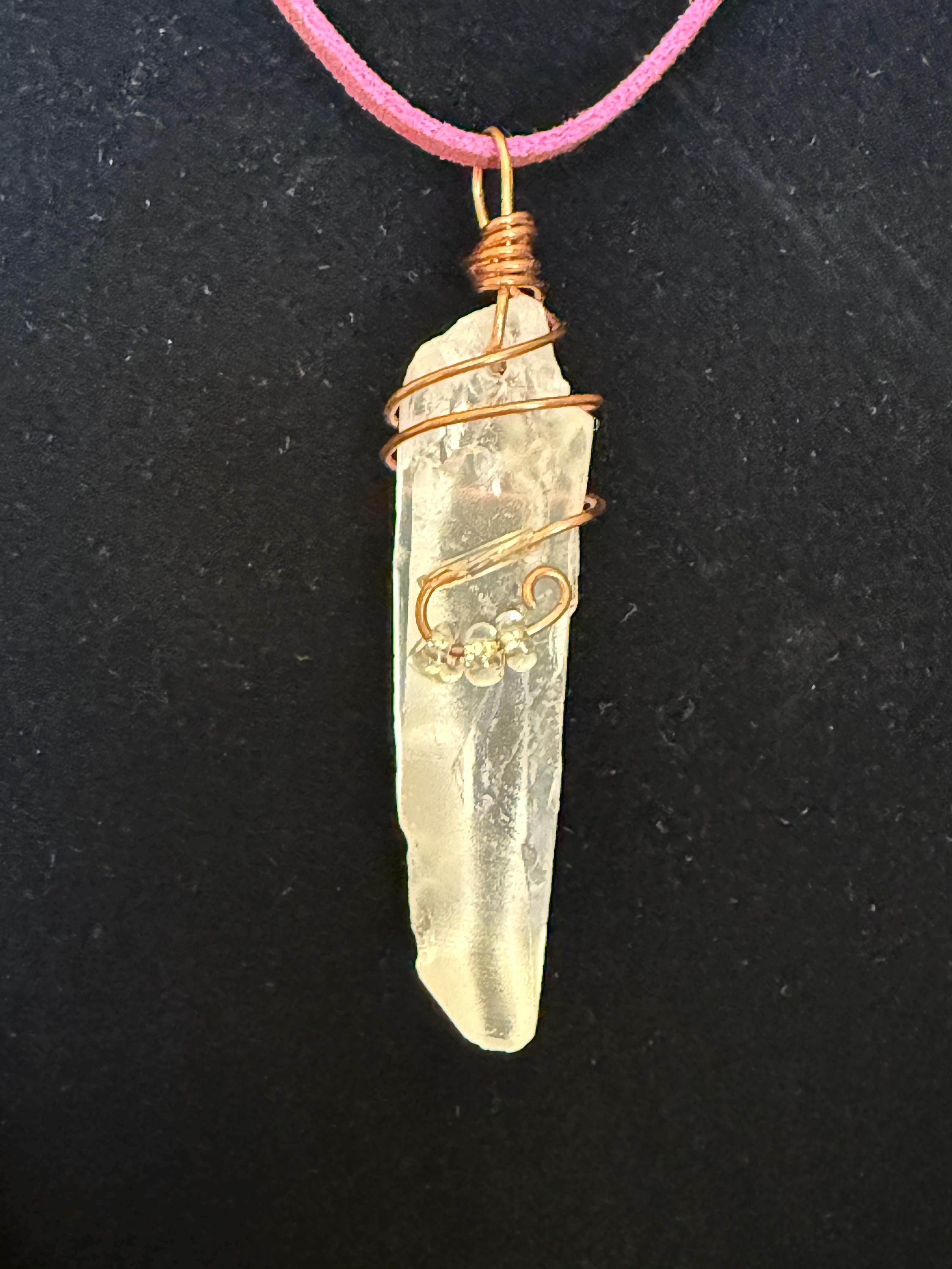 Handmade Crystal and Copper Pendant