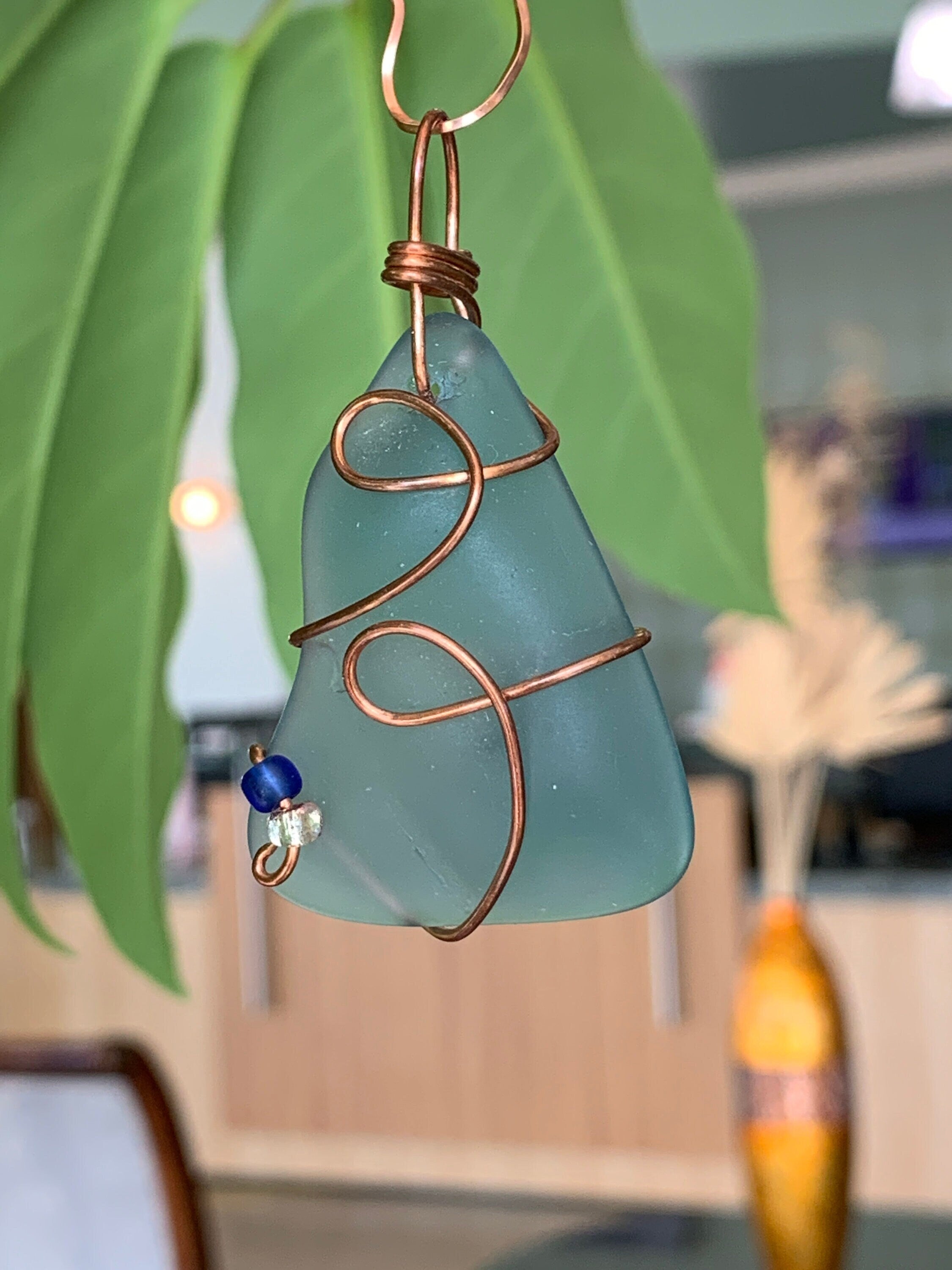Blue Sea Glass Pendant