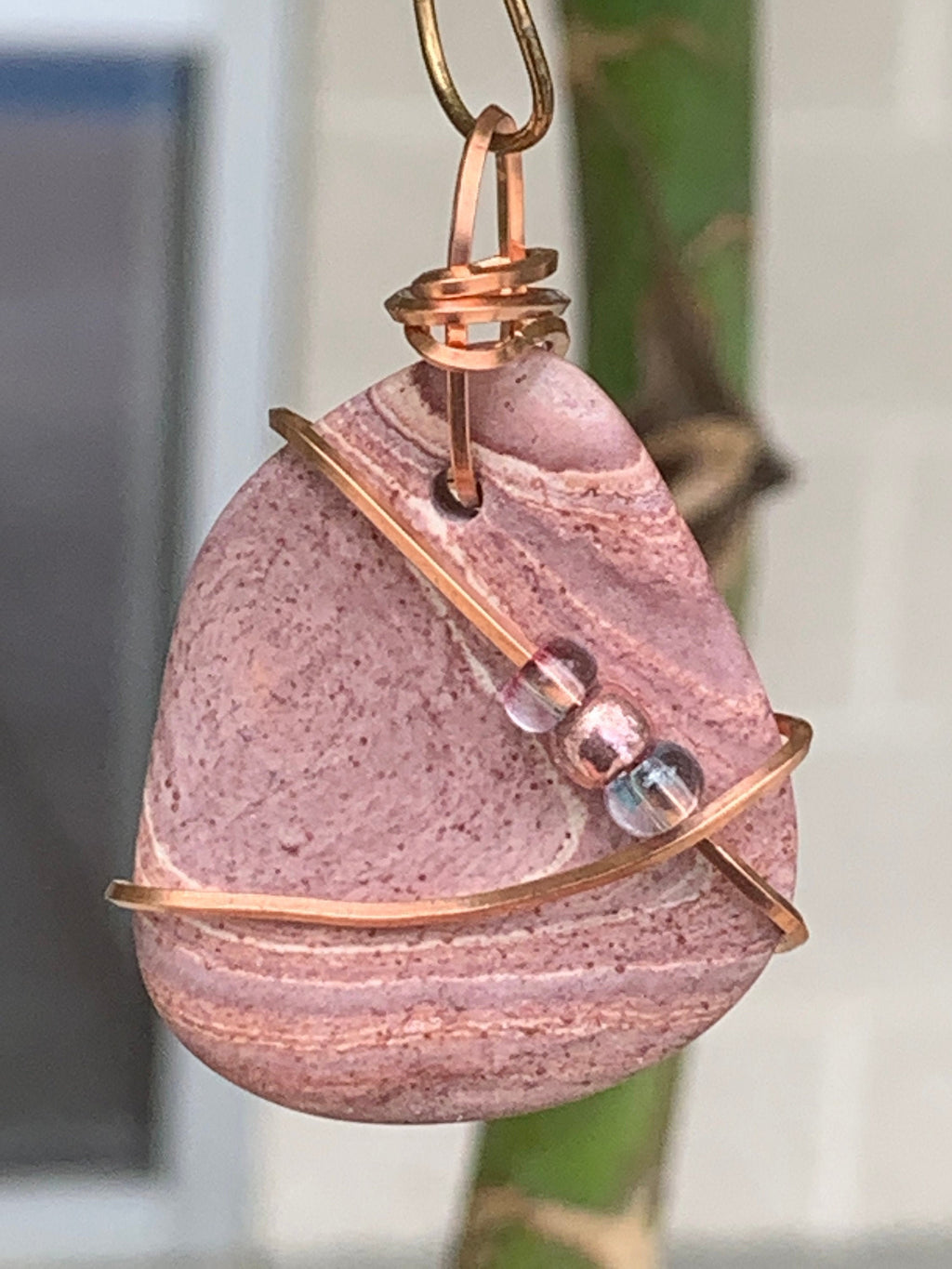 Jasper Wonderstone wire wrapped pendant