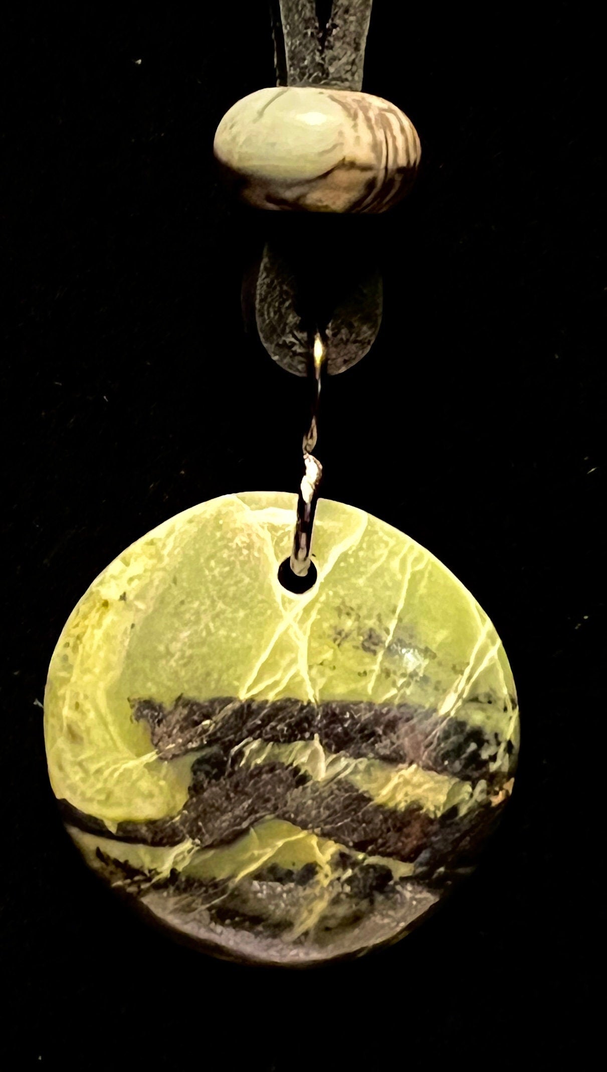 Green & Black Serpentine Pendant