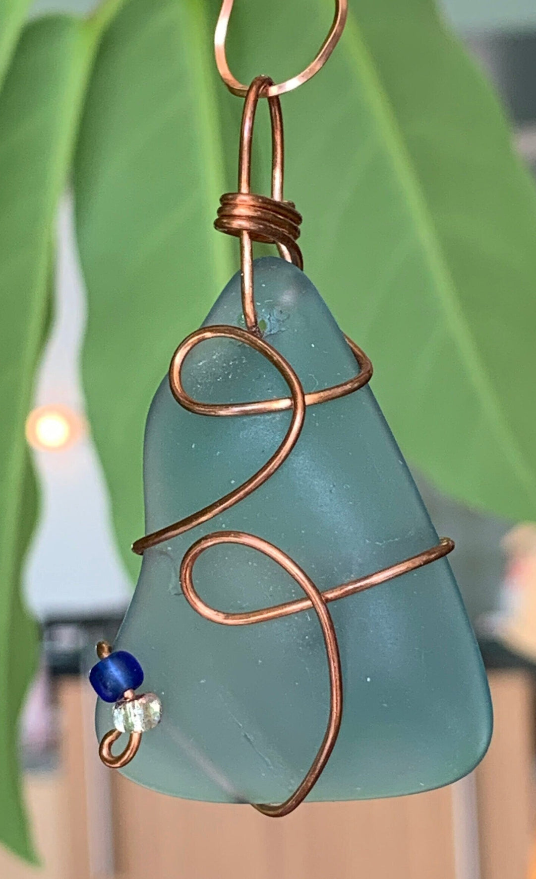 Blue Sea Glass Pendant