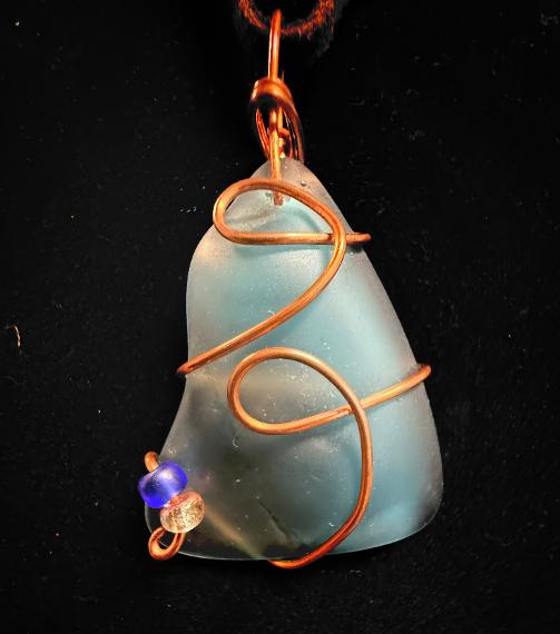Blue Sea Glass Pendant