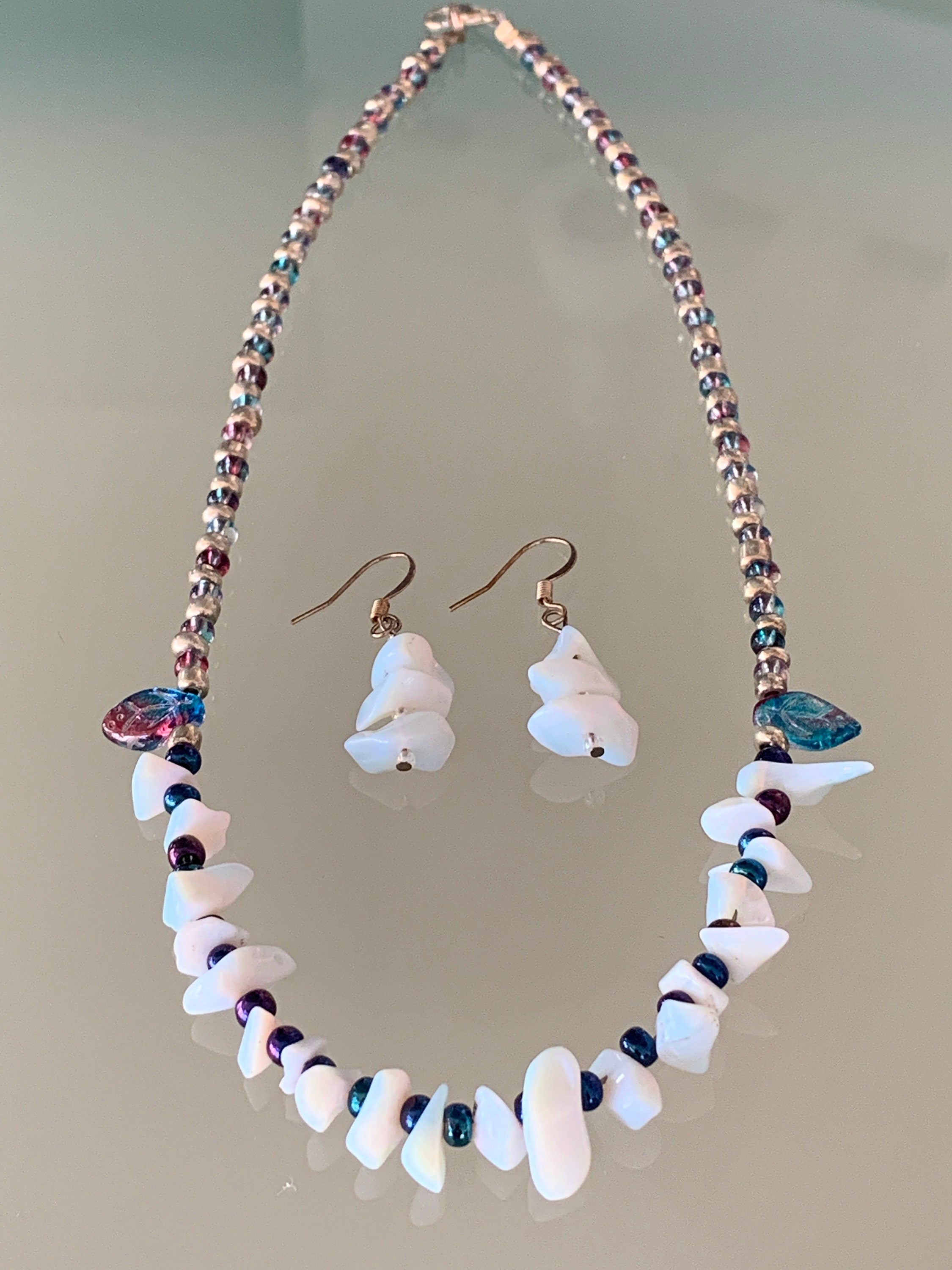 Fire Opal with beads