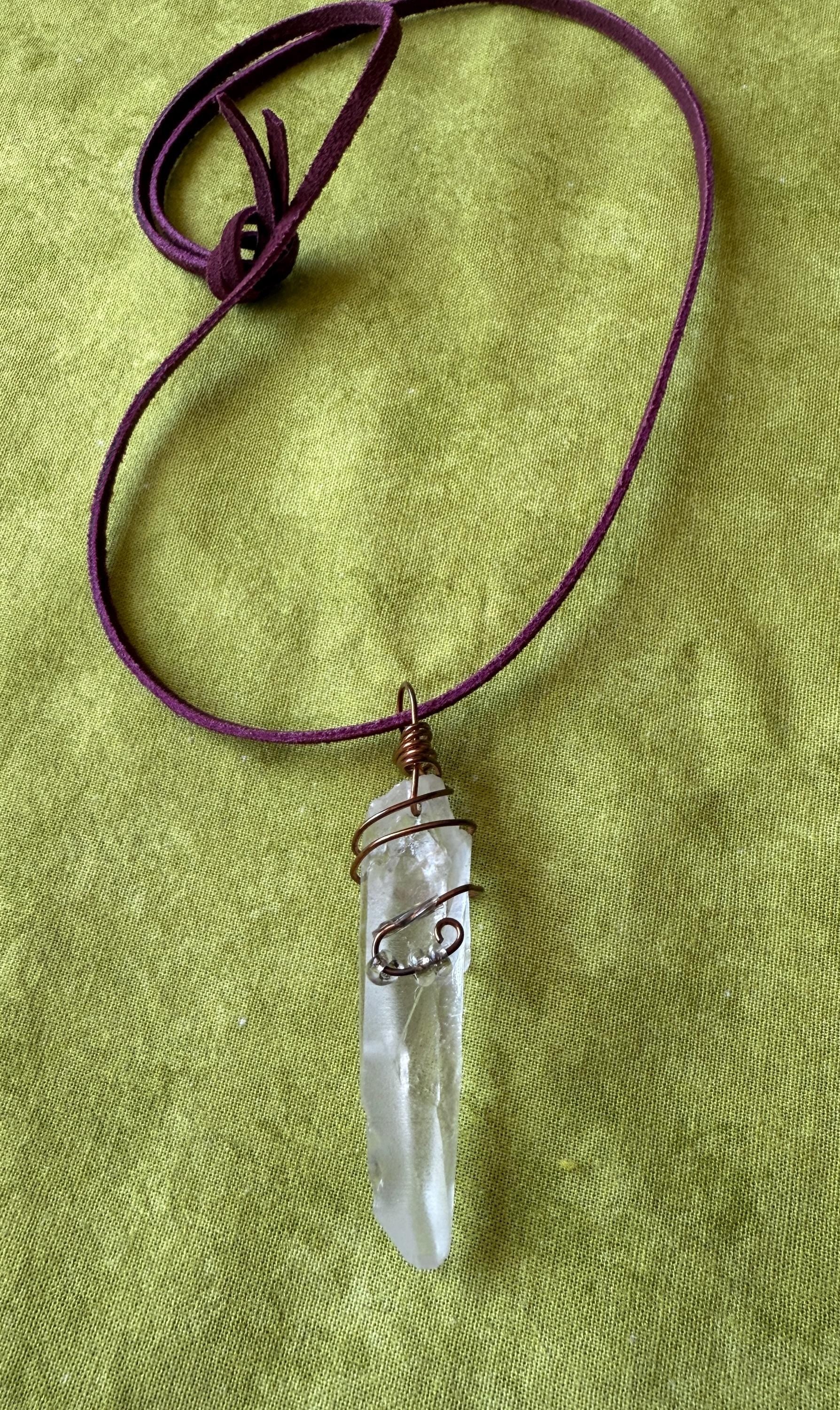 Handmade Crystal and Copper Pendant