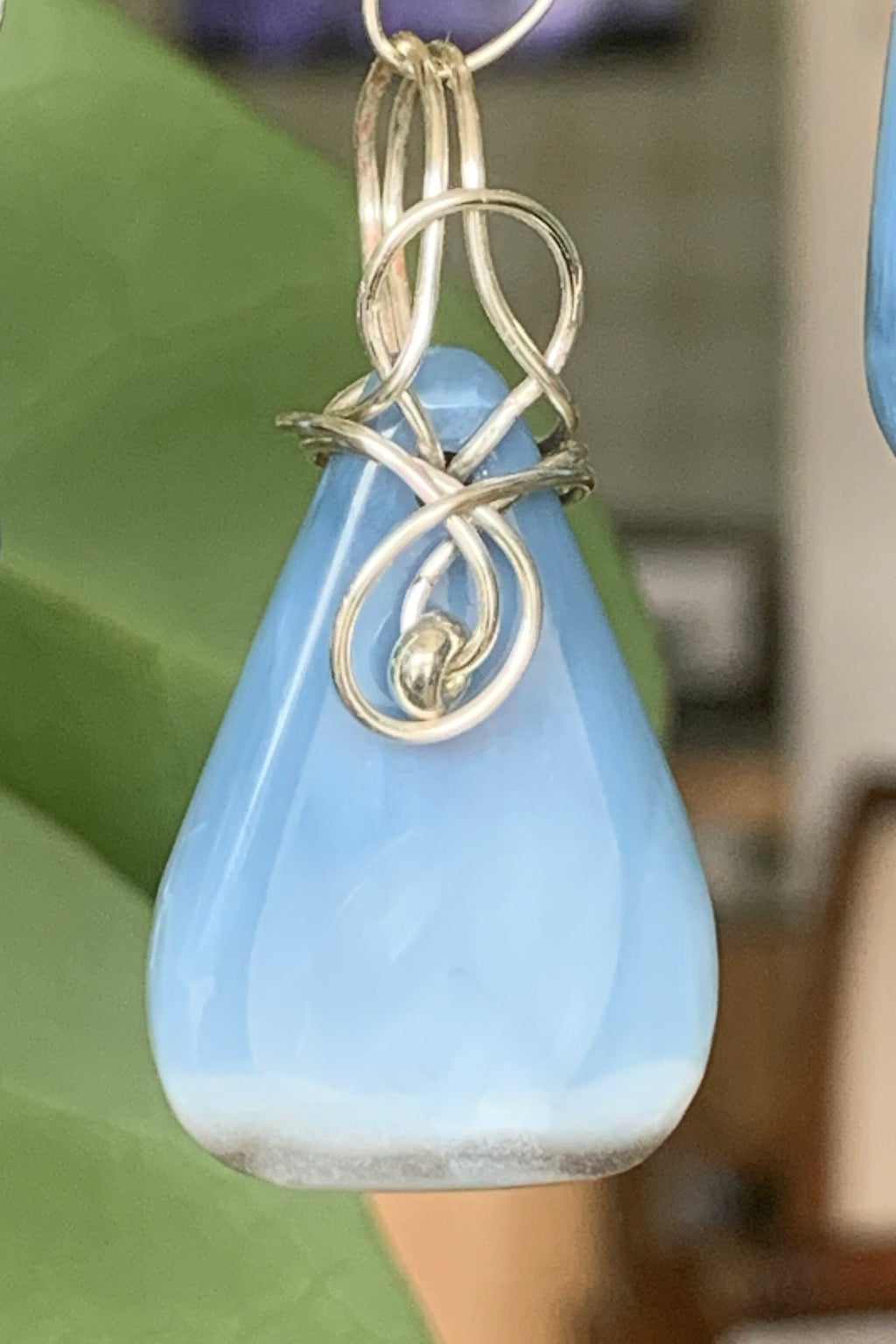 Blue Boulder Opal Pendant with earrings