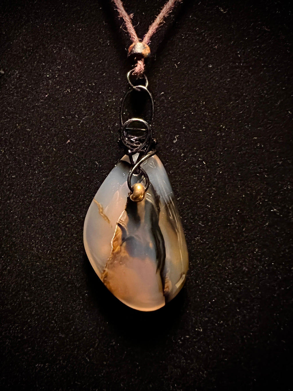 Montana Agate Wire Wrapped Pendant