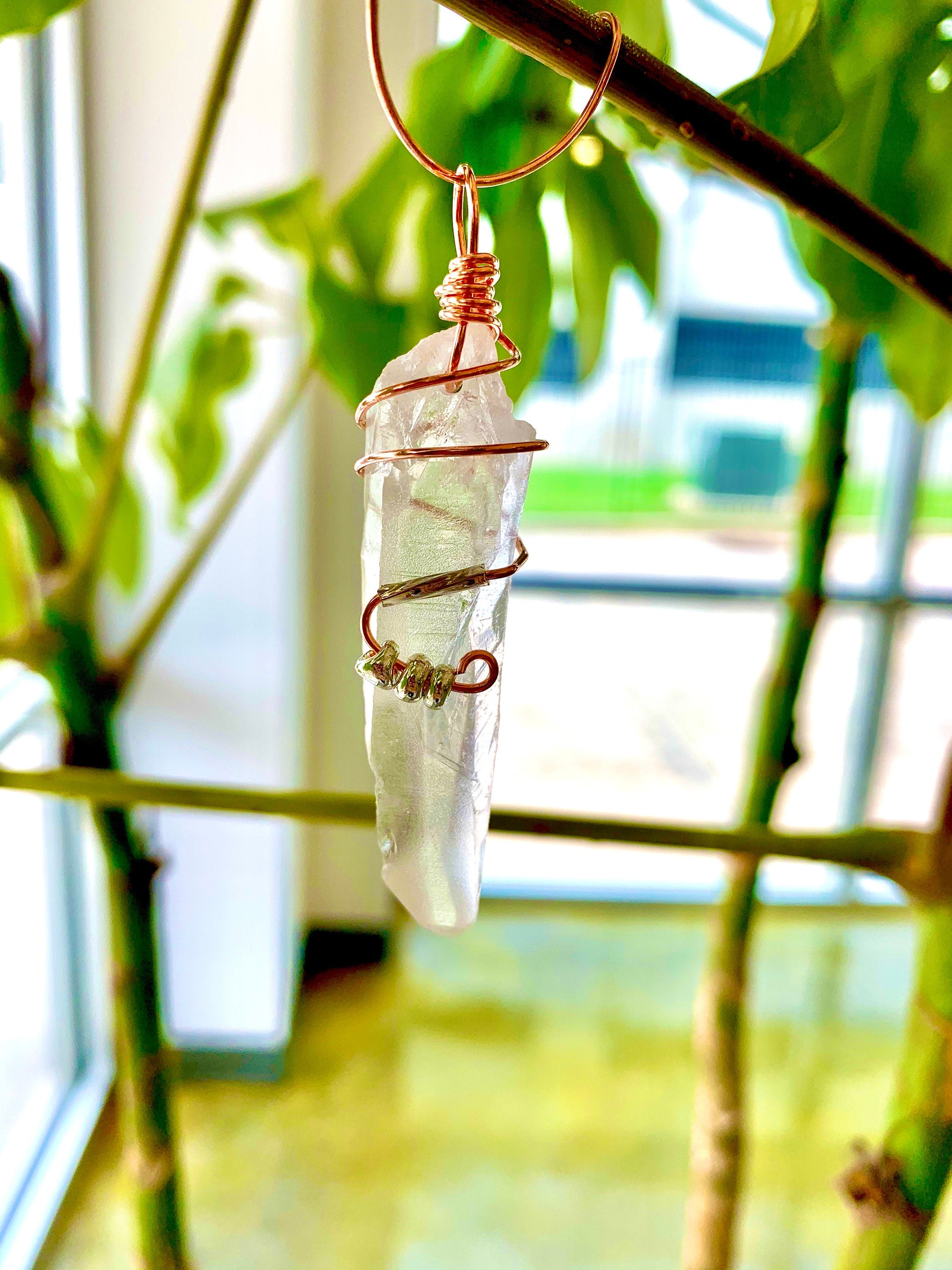 Handmade Crystal and Copper Pendant