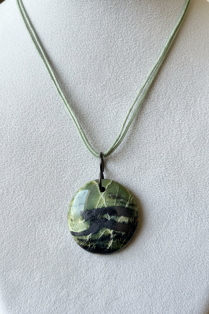 Green & Black Serpentine Pendant
