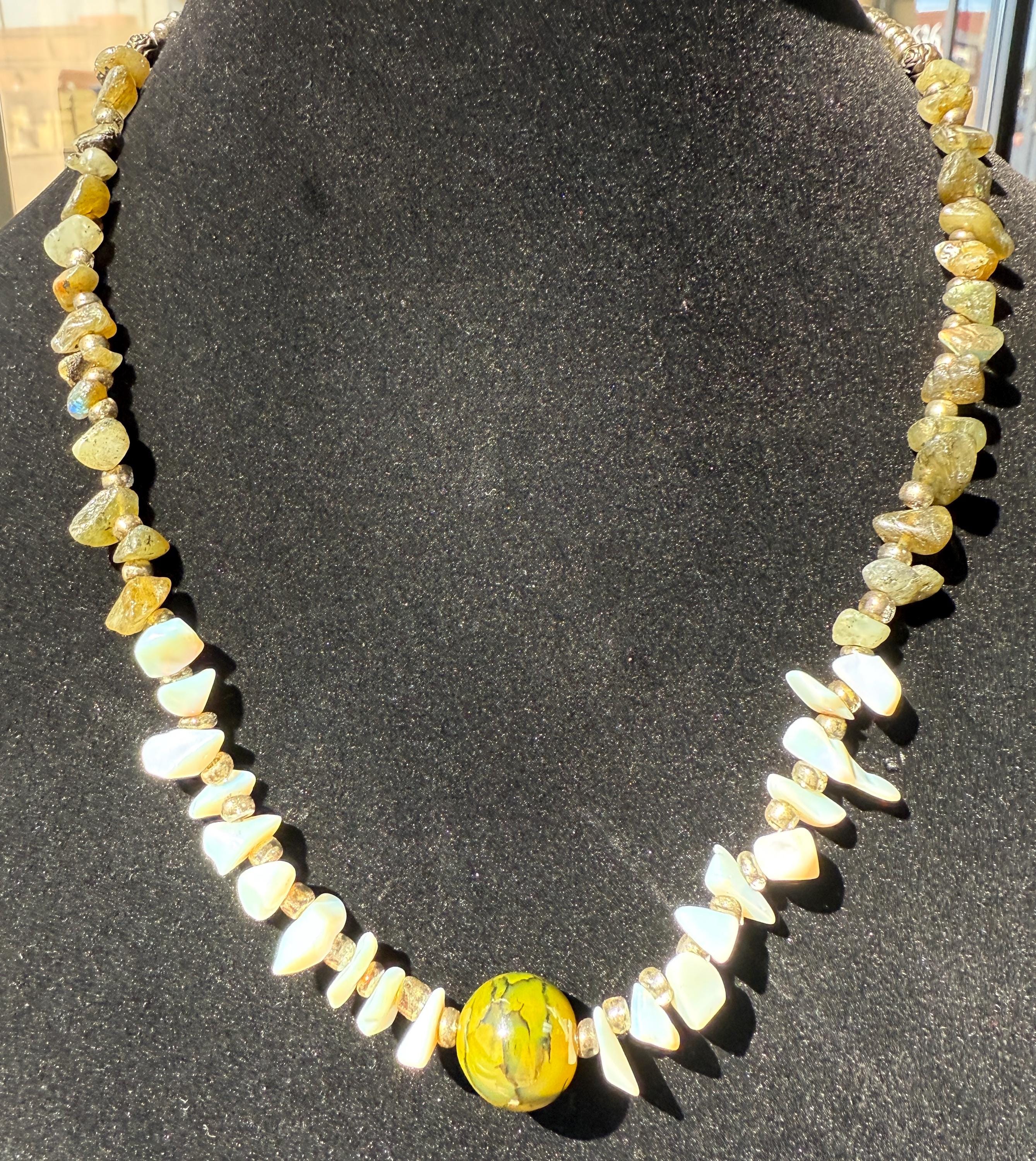 Fire Opal Labradorite and Dragon Vein Agate Necklace with earrings